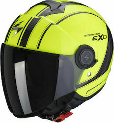 Scorpion Exo City Jet Helmet with Sun Visor Neon Yellow/Black