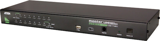 Aten 16-Port PS/2-USB VGA KVM Switch with Daisy-Chain Port and USB Peripheral Support
