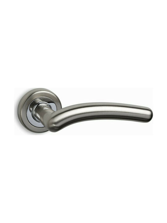 Door Knob Convex 245 Rosette Nickel Matt - Chrome Front Door Right (Piece)