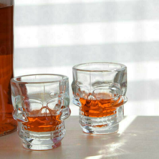 Kikkerland Skull Σφηνοπότηρα από Γυαλί 44ml 4τμχ