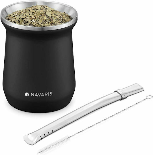 Navaris Yerba Κούπα Μεταλλική Μαύρη 300ml