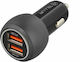 Tellur Автомобилен Зарядно Устройство 36W 3A с Портове 2xUSB-A Черен Цвят