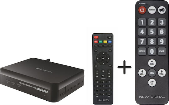 New Digital T2 01HD Senior Ψηφιακός Δέκτης Mpeg-4 Full HD (1080p) με Λειτουργία PVR (Εγγραφή σε USB) Σύνδεσεις SCART / HDMI / USB