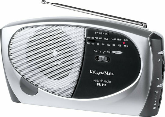 Kruger & Matz PR-111 Φορητό Ραδιόφωνο Ρεύματος / Μπαταρίας Ασημί