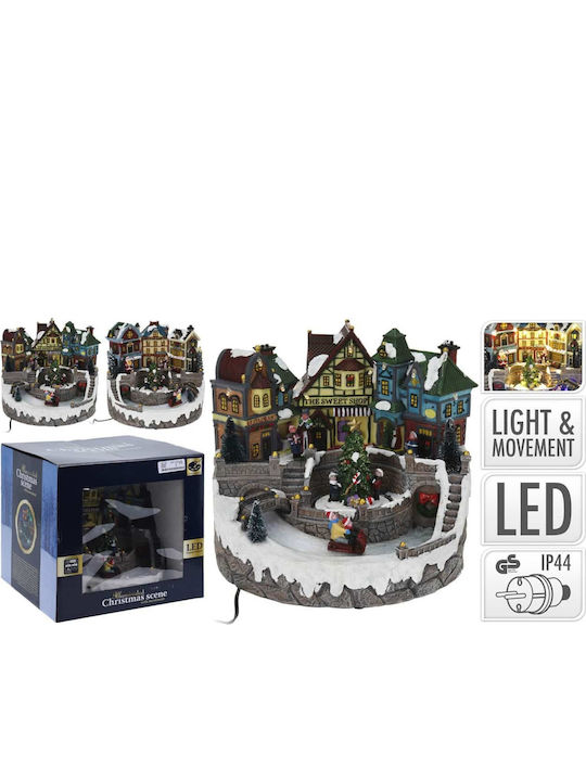 JK Home Dekoration Weihnachtliche Dekofiguren Dorf Beleuchtet Mit Bewegung (Verschiedene Designs)