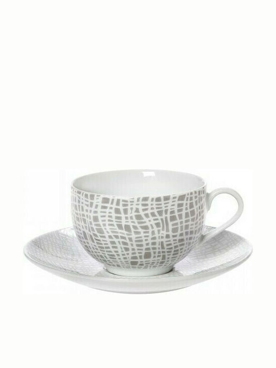 Cryspo Trio Fashion Set Tassen Tee aus Porzellan Gray 250ml 6Stück
