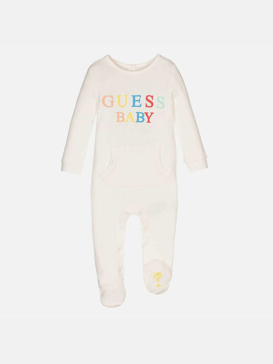 Guess Set Body pentru Bebeluși Mânecă lungă cu Pantaloni Alb