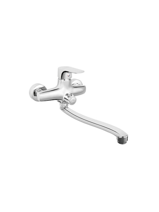 Ferro Tiga Verdeline Mixing Bathtub Shower Faucet Silver
