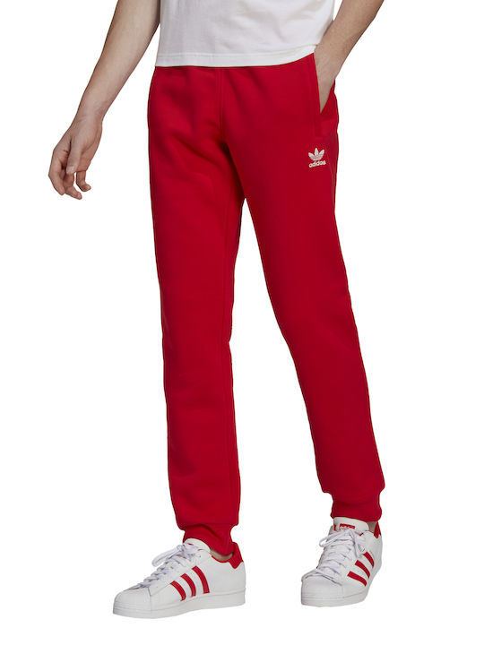 Adidas Essentials Παντελόνι Φόρμας με Λάστιχο Κόκκινο