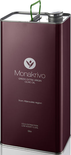 Monakrivo Изключително Виргинско Зехтин Afanoules 5лт в Метален Контейнер 1бр