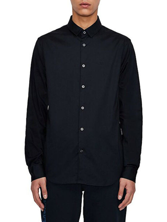 Armani Exchange Men's Shirt with Long Sleeves Navy Blue