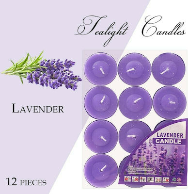 Scented Tealights Lavender Purple 12pcs