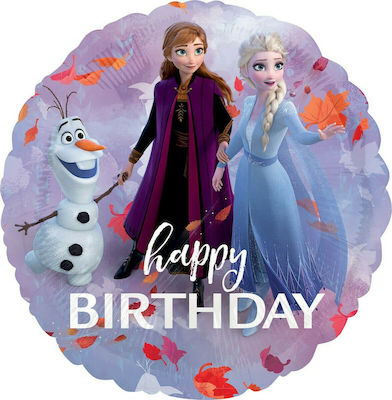 Ballon Folie Geburtstagsfeier Rund Lila Frozen II 43cm