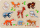 Wooden Kids Peg Puzzle Forest Animals 9pcs Goki