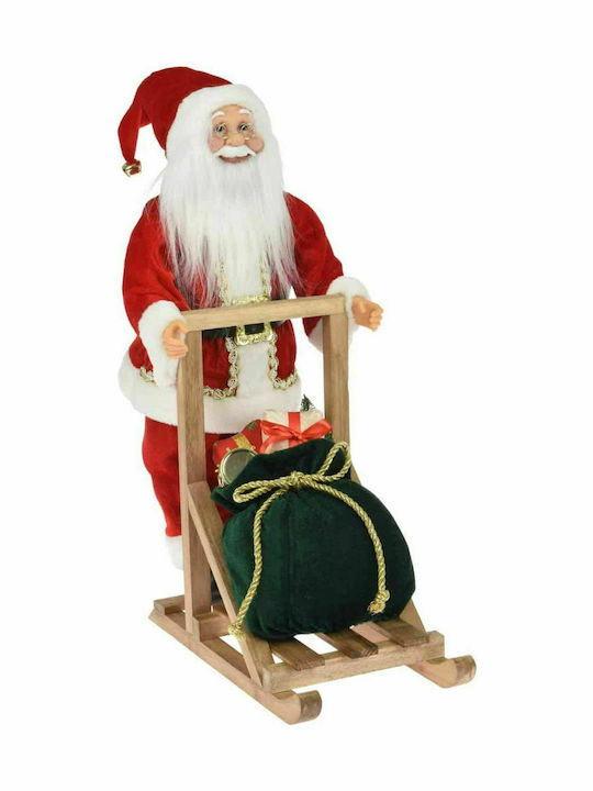 JK Home Decoration Santa Claus in Sleigh Red