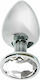 Mai No 73 Anal Plug Medium Steel with Jewel Transparent Medium Silver