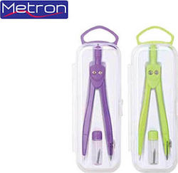 Metron Plastic Compass with Point in Case (Μiscellaneous colours)