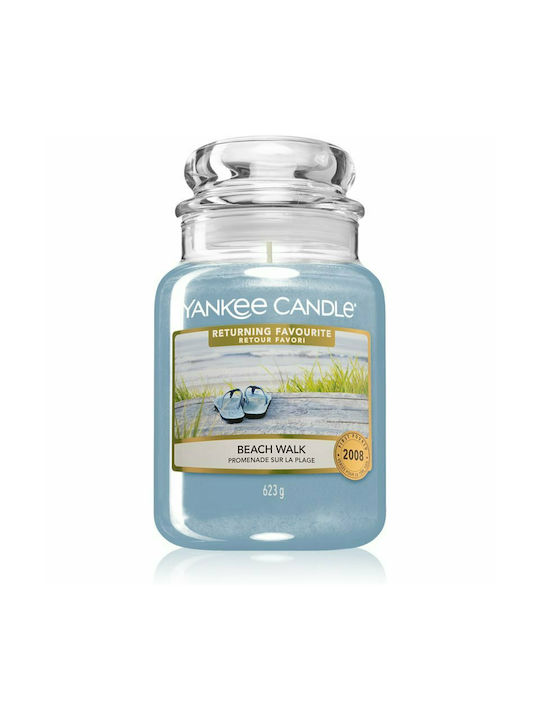 Yankee Candle Scented Candle Jar with Scent Beach Walk Light Blue 623gr 1pcs