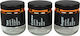 Keskor Set of 3 Glass Black Jars for Sugar Coffee Tea with Lid 8.5x8.5x11cm 3 Pieces