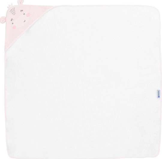 Kikka Boo Baby Bath Towel-Bathrobe With Hood Hippo Dreams White 90x90cm