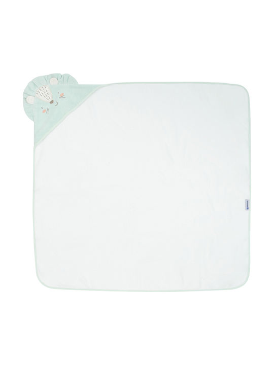 Kikka Boo Baby Bath Towel Hooded Jungle King White 90x90cm