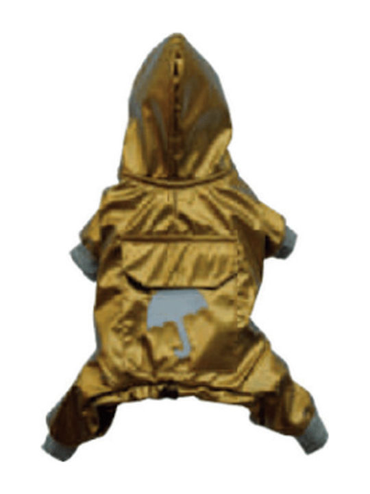 Doggy Dolly Gold Large Μπουφάν Σκύλου Αδιάβροχο με Κουκούλα Χρυσό