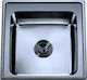 Inter Ceramic Alpaka Drop-In Sink Inox Satin W50xD50cm Silver
