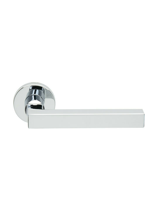 Zogometal Lever Front Door with Rosette Left 2291 2291 with Rosette Chrome