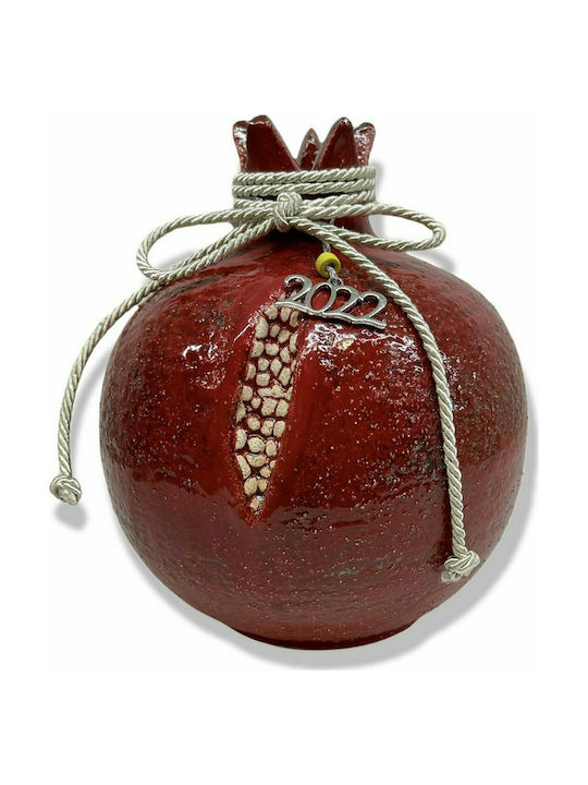 Clay pomegranate embossed K005K red 17cm