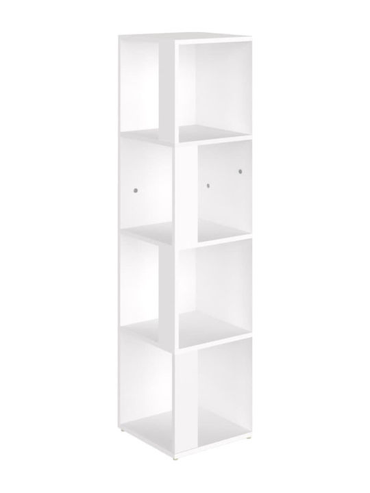 Corner Shelving Unit Floor White 33x33x132cm