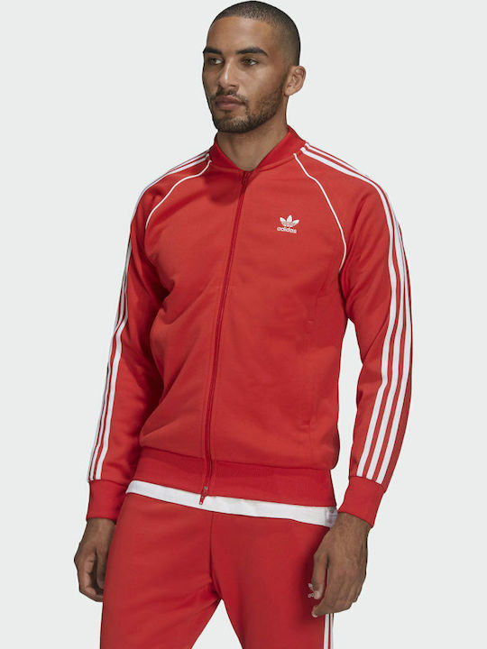 Adicolor Classics Ανδρική Ζακέτα Track Jacket με Κουκούλα Κόκκινη