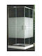 Orabella Signe Square Καμπίνα Ντουζιέρας με Συρόμενη Πόρτα 80x80x180cm Serigrafato