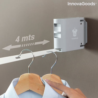 InnovaGoods Σχοινί Απλώματος σε Λευκό Χρώμα Raclox Πτυσσόμενo 4m