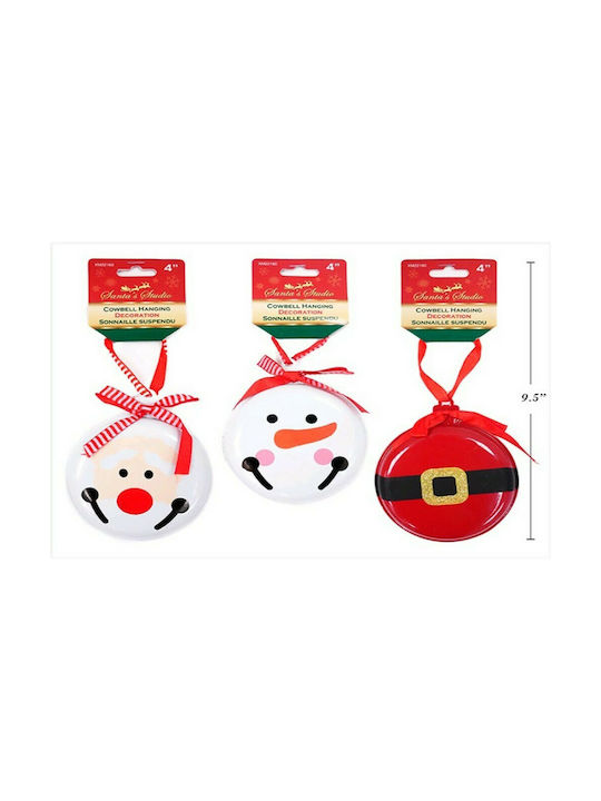 Hängender Weihnachtsbaumschmuck Klingel Metallisch 10x10cm Verschiedene Designs