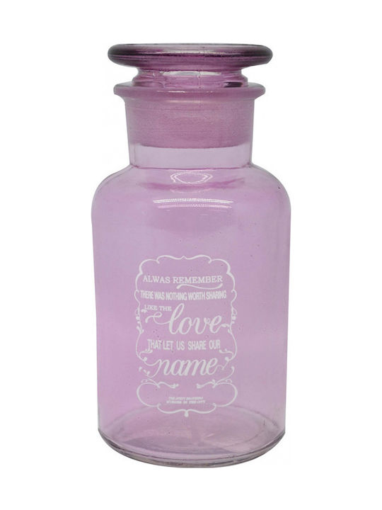 Ankor Vază Decorativă Sticlă Love Pink 14cm 1buc