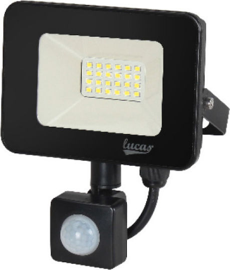 Lucas LED Proiector LED Etanș 10W Alb Rece 6000K cu Senzor de Mișcare IP65
