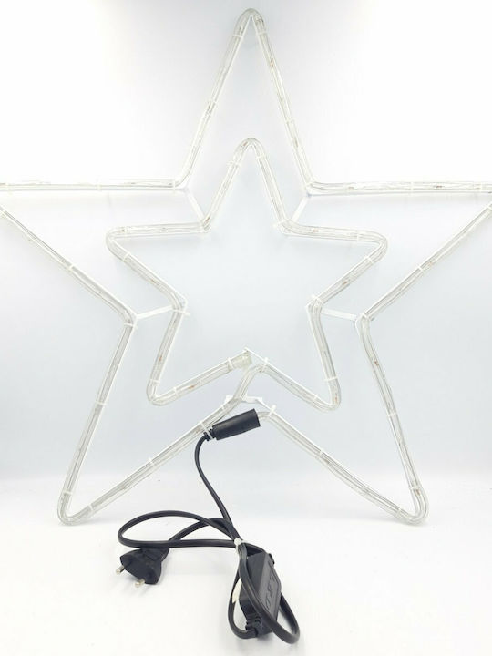 Plastic Illuminated Christmas Decorative Pendant Star 300x33cm White