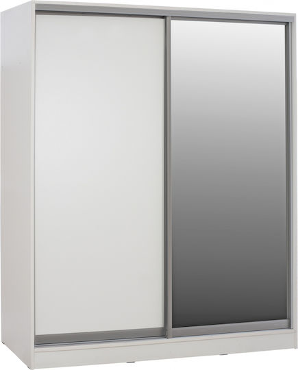Adler Δίφυλλη Ντουλάπα Συρόμενη με Καθρέπτη 160x60x210cm