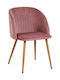 Kingfisher Dining Room Velvet Chair Pink 54x55x83cm