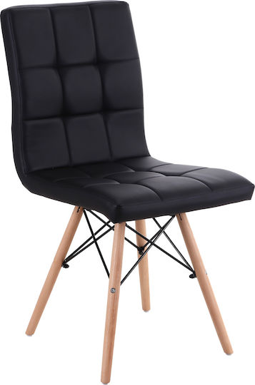 Cupplessus Dining Room Artificial Leather Chair Black 43x55x86cm