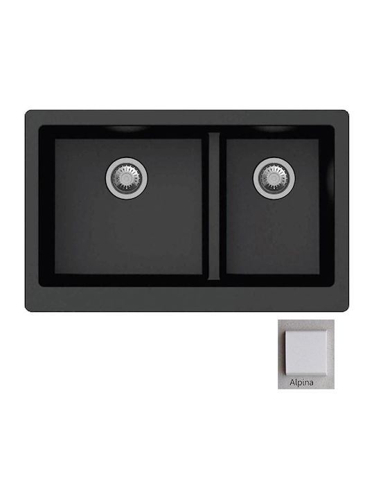 Macart Apron U-175 Unterbau Spüle Links aus Verbundgranulat B86.5xT54cm Alpina