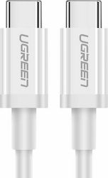 Ugreen USB 2.0 Cable USB-C male - USB-C male Λευκό 1m (60518)