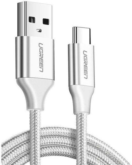 Ugreen US288 Braided USB 2.0 Cable USB-C Male - USB-A 18W White 3m 60409