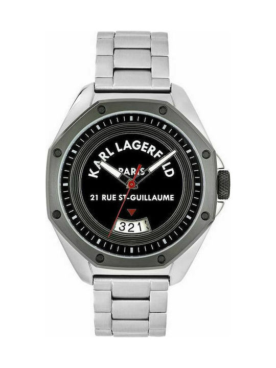 Karl Lagerfeld Rue St.Guillaume Watch with Silver Metal Bracelet