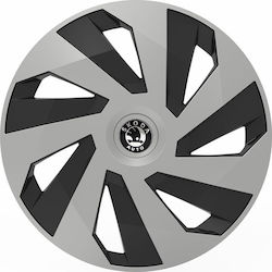 Versaco Car Hubcap Set Vector with Skoda Emblem 14" 4pcs Silver