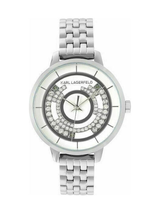 Karl Lagerfeld Concentric Watch with Silver Metal Bracelet