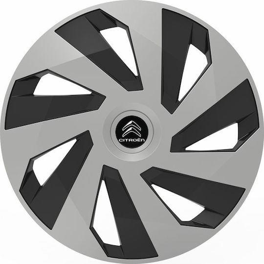 Versaco Car Hubcap Set Vector with Citroen Emblem 14" 4pcs Silver