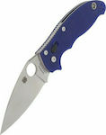 Spyderco Manix 2 G10 Pocket Knife Blue with Blade made of Stainless Steel in Sheath