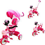 ForAll Παιδικό Τρίκυκλο Ποδήλατο Μετατρεπόμενο με Αποθηκευτικό Χώρο, Σκίαστρο & Χειρολαβή Γονέα Minnie Mouse Ροζ