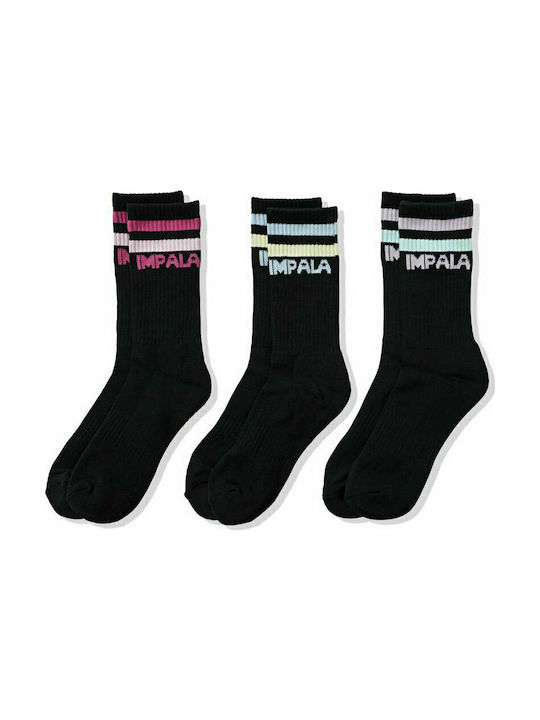 IMPALA STRIPE 3PK SOCKS BLACK